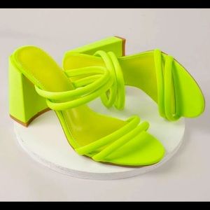 SHEIN heels. Neon green